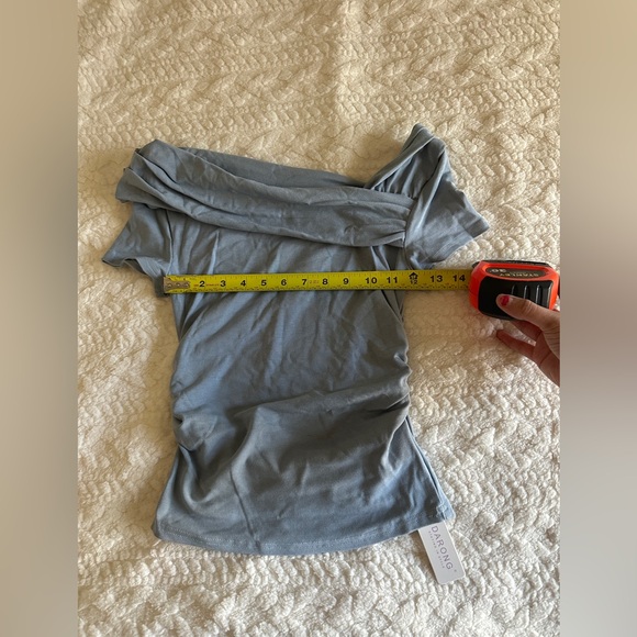Carbon Blue Off-Shoulder Women's Top - Picture 4 of 7